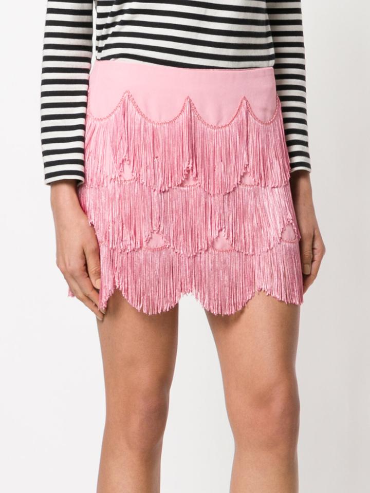 Marc Jacobs Fringed Mini Skirt - Pink & Purple