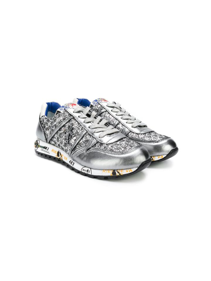 Premiata Kids Teen Sky Glitter Sneakers - Metallic