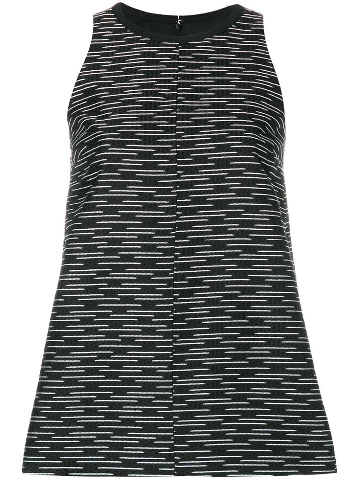 Victoria Victoria Beckham Patterned Sleeveless Blouse - Black