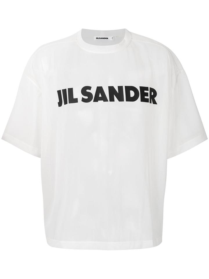 Jil Sander Sheer Logo Print T-shirt - White