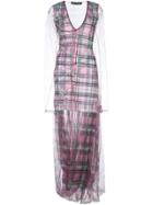 Y/project Check Print Layered Dress - Pink