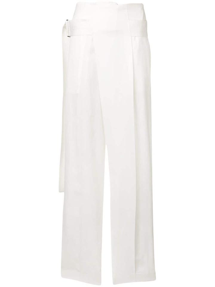 Victoria Beckham Belted Straight Trousers - White