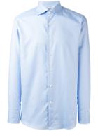 Canali Modern Fit Shirt, Men's, Size: 44, Blue, Cotton