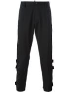 Dsquared2 Strapped Leg Trousers, Men's, Size: 48, Black, Polyester/spandex/elastane/viscose/virgin Wool