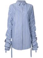 Strateas Carlucci - Veil Macro Striped Shirt - Women - Cotton - Xs, Blue, Cotton