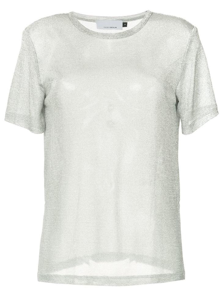 Kacey Devlin Sheer Top - Metallic