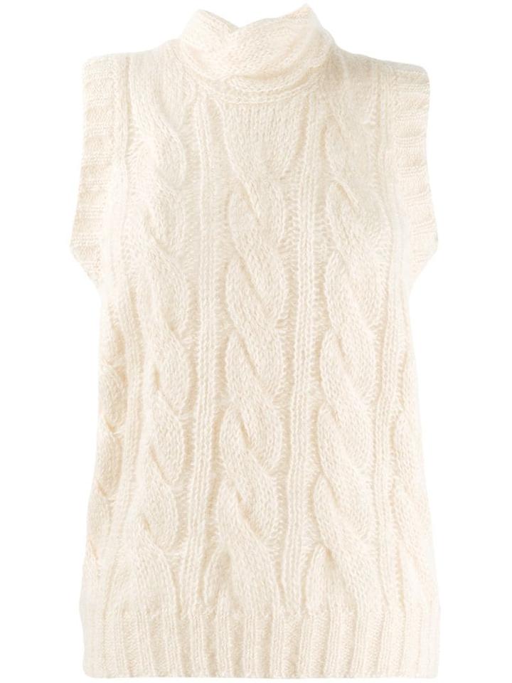 Prada Cable Knit Vest - White
