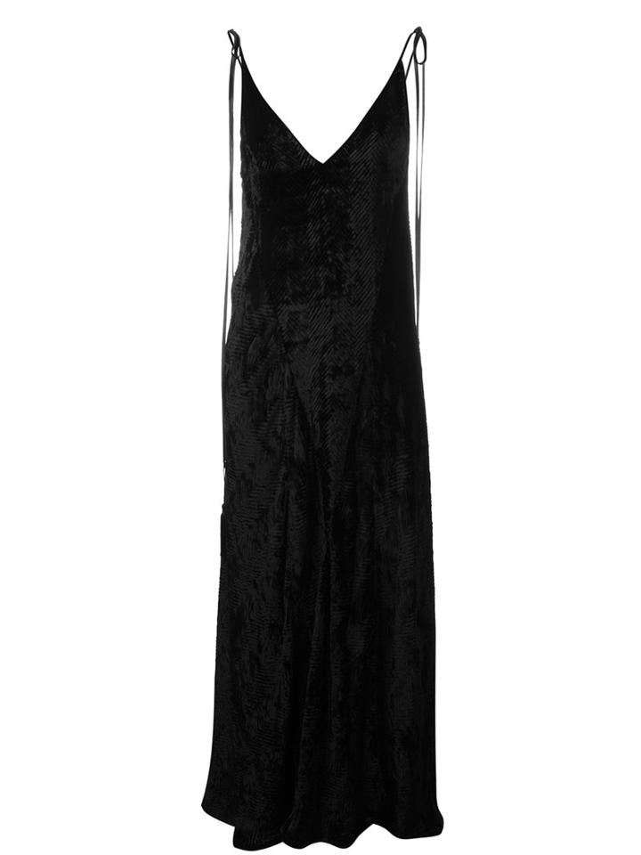 Attico Long Velvet Dress, Women's, Size: 40, Black, Viscose/silk