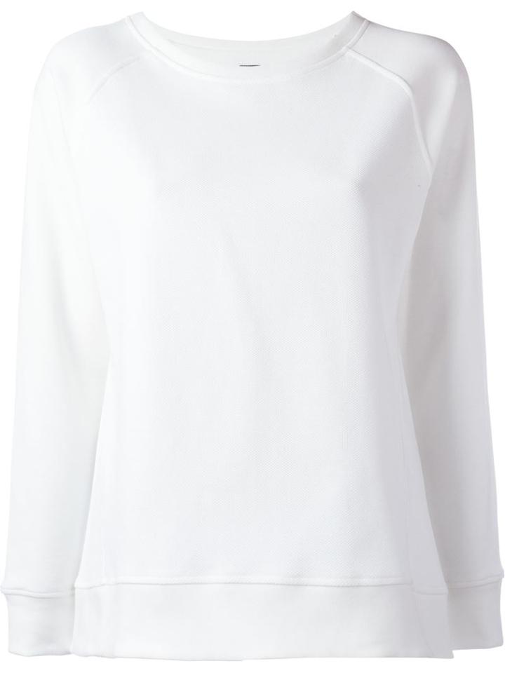 Eleventy Raglan Sleeve Sweater, Women's, Size: Medium, White, Cotton
