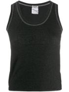 Chanel Pre-owned 2004 Logo Embroidery Knitted Tank - Black