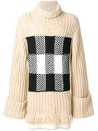 Jw Anderson Check Panel Sweater - Nude & Neutrals