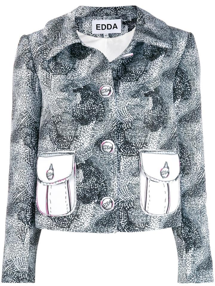 Edda Lara Abstract Print Jacket - Black