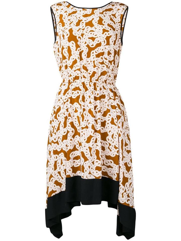 Diane Von Furstenberg Chain Print Dress - Brown