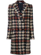 Tonello Houndstooth Double-breasted Coat - Nude & Neutrals