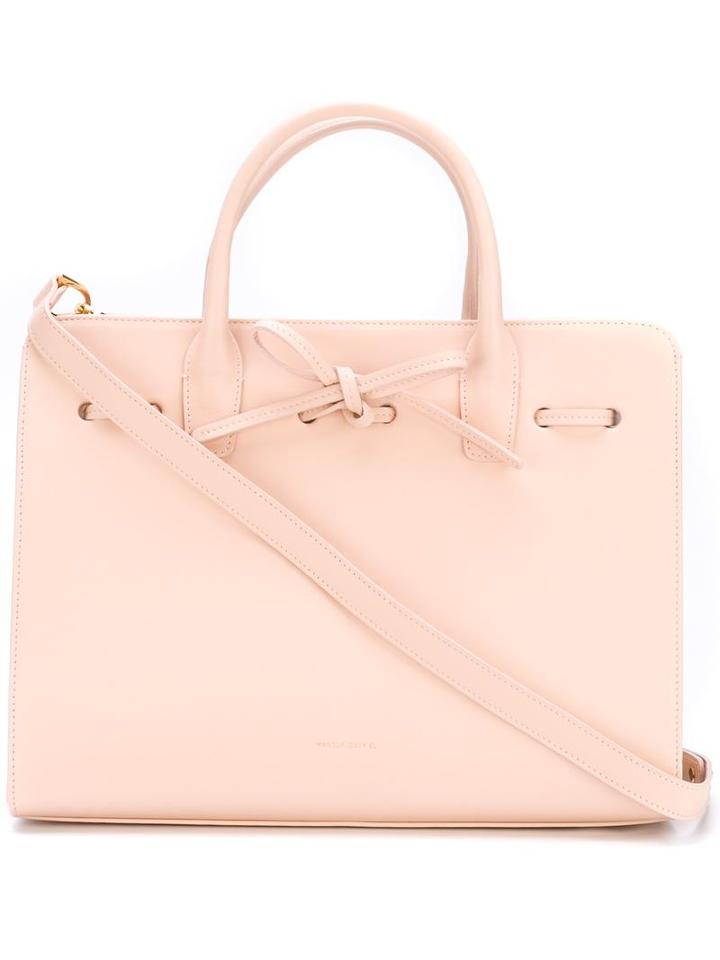 Mansur Gavriel Tie Detail Tote Bag, Women's, Pink/purple, Leather