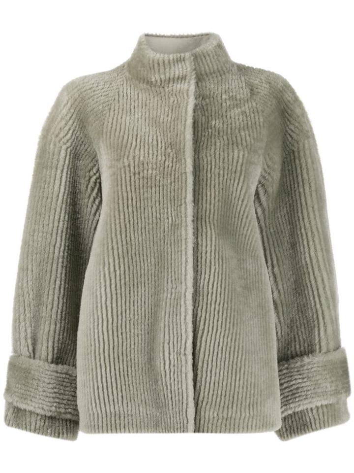 Boon The Shop Oversized Ribbed Jacket - Grey