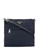 Prada Pre-owned Triangular Logo Crossbody Bag - Blue