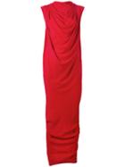 Rick Owens Claudette Long Dress, Women's, Size: 42, Red, Silk/acetate