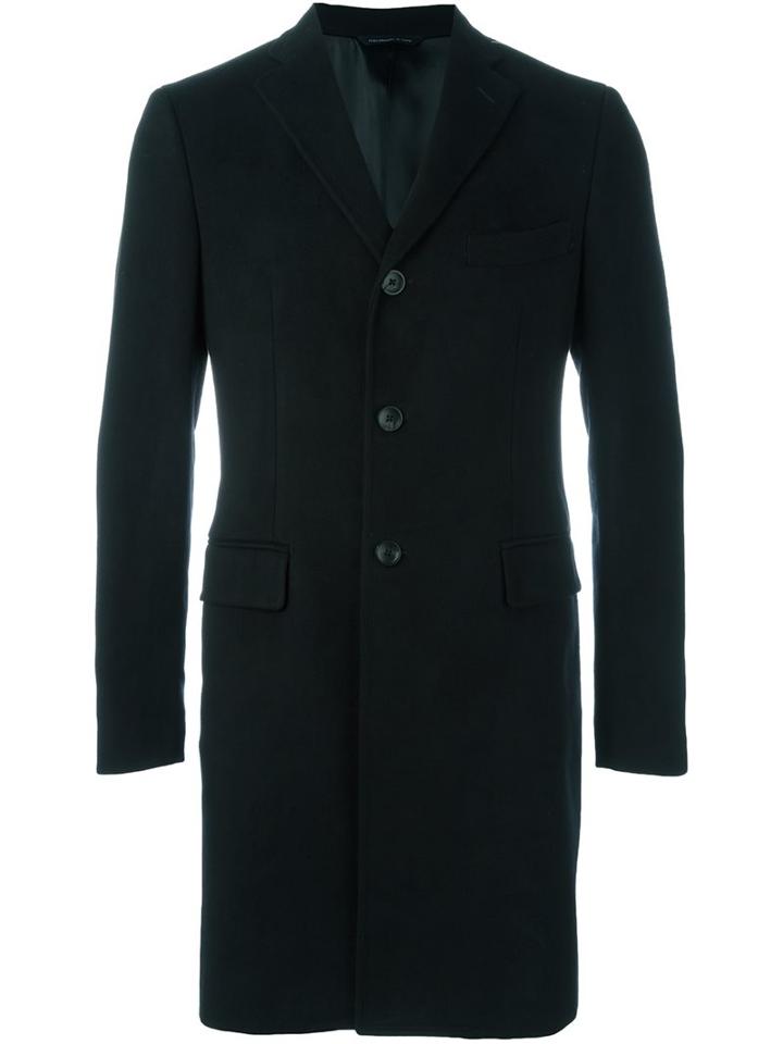 Tonello Classic Coat, Men's, Size: 46, Black, Acetate/viscose/cotton
