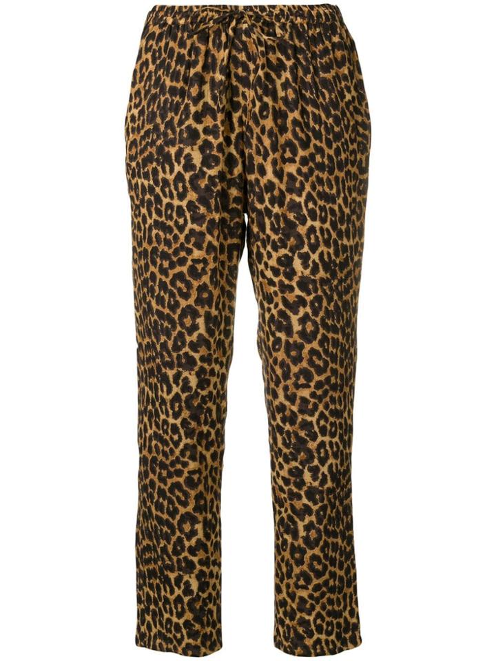 Mes Demoiselles Leopard Cropped Trousers - Brown