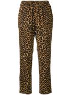 Mes Demoiselles Leopard Cropped Trousers - Brown