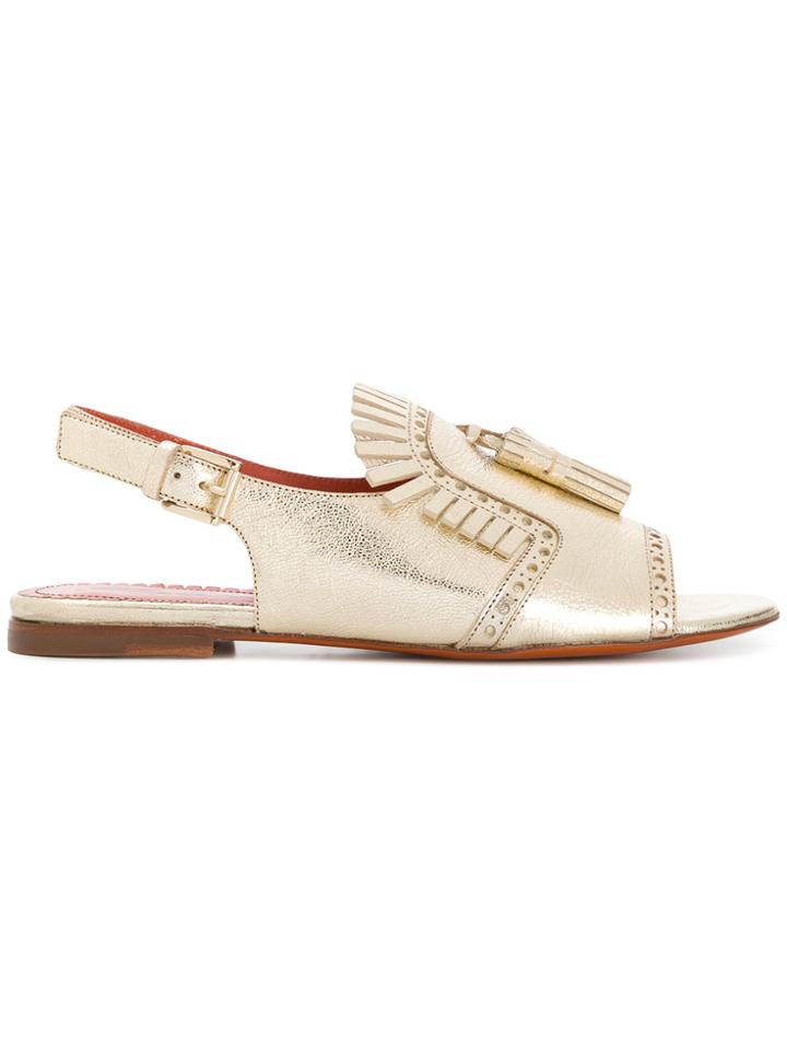 Santoni Fringed Sandals - Metallic