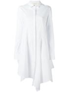 Antonio Berardi Asymmetric Hem Shirt Dress, Women's, Size: 42, White, Cotton
