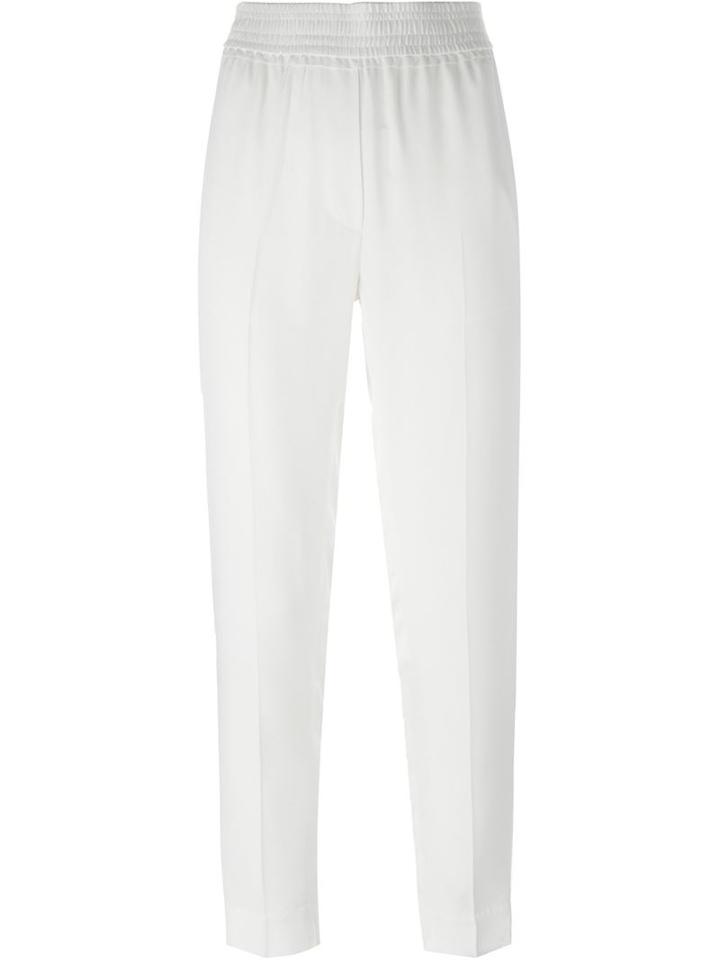 3.1 Phillip Lim Elasticated Waist Trousers, Women's, Size: 8, White, Silk