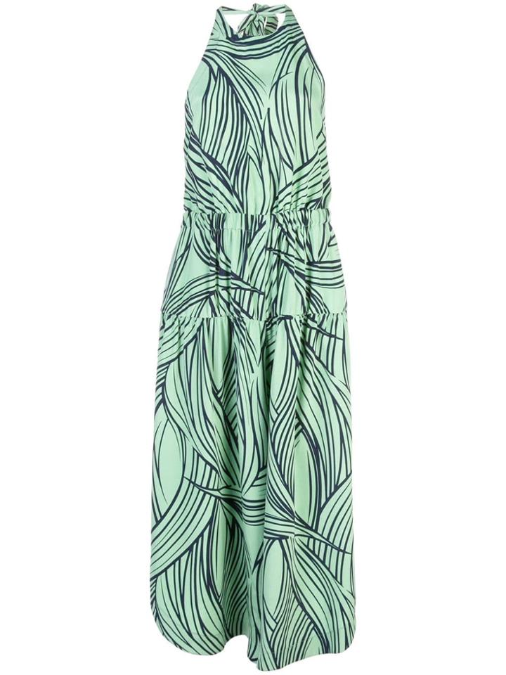 Tibi Printed Halterneck Jumpsuit - Green