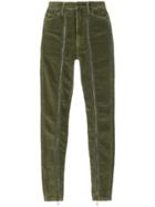 Circus Hotel Corduroy Zip Up Trousers - Green