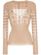 Jacquemus V Neck Polo Cut-out Sweater - Nude & Neutrals