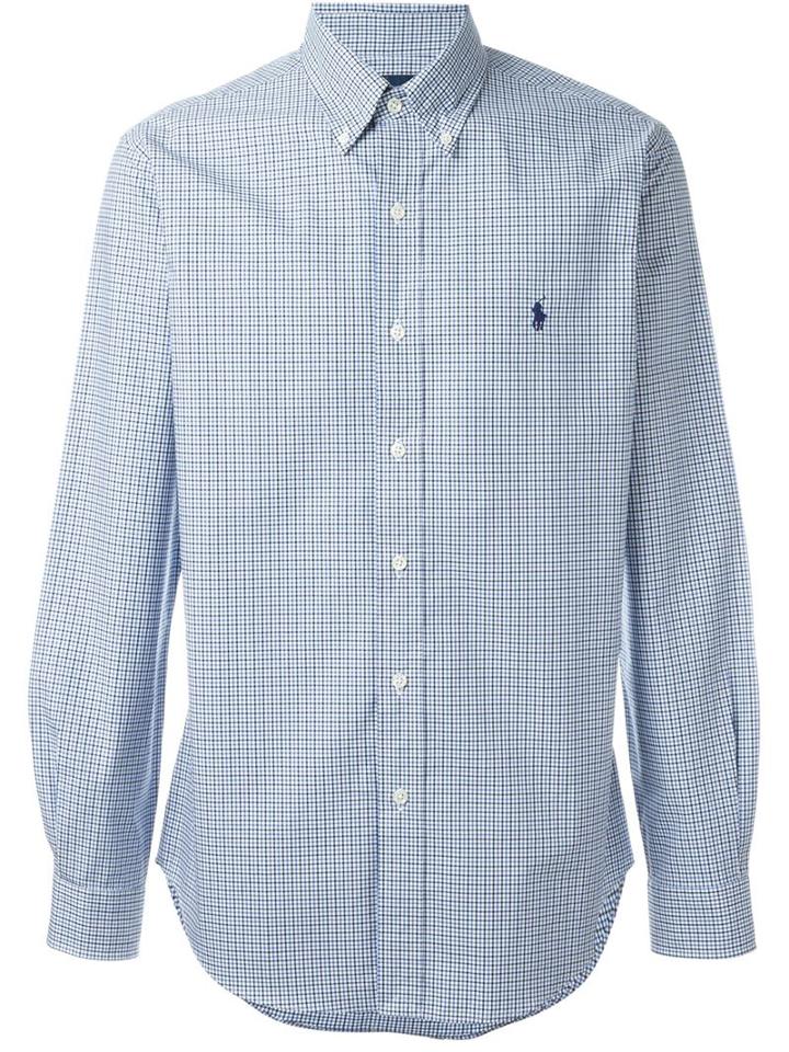 Ralph Lauren - Slim Fit Checked Poplin Shirt - Men - Cotton - M, Blue, Cotton