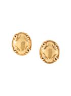 Chanel Pre-owned 1995 Interlocking Cc Earrings - Gold