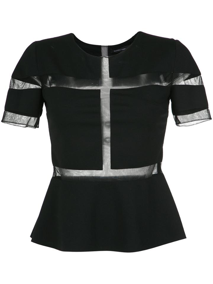 Gloria Coelho Tulle Panels Top - Black