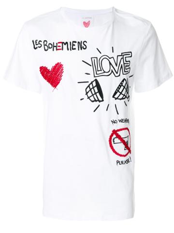 Les Bohemiens Embroidered T-shirt - White