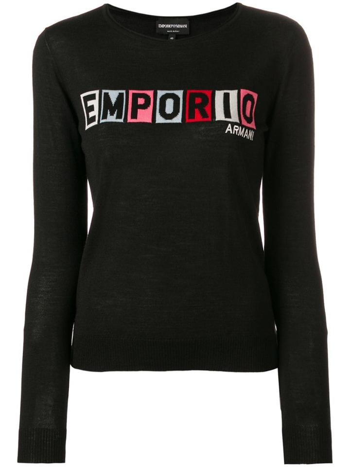 Emporio Armani Logo Jumper - Black