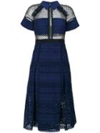 Self-portrait - Raglan Detail Dress - Women - Cotton/polyamide/polyester - 10, Blue, Cotton/polyamide/polyester