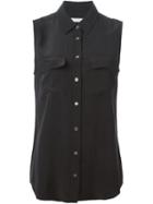 Equipment Sleeveless Shirt, Women's, Size: L, Black, Silk