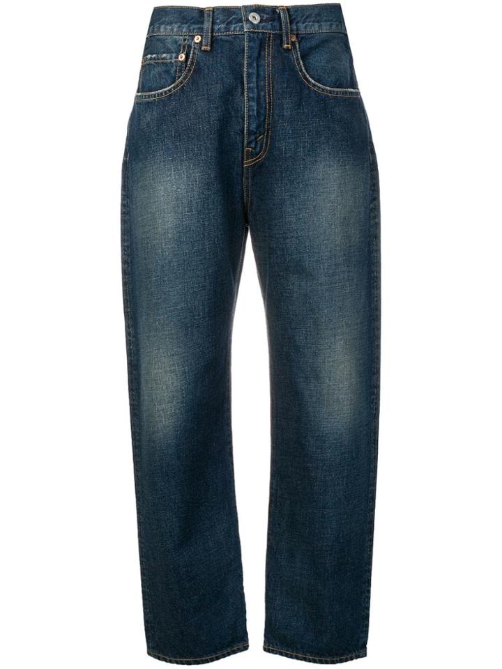 Junya Watanabe Ripped Detail Jeans - Blue