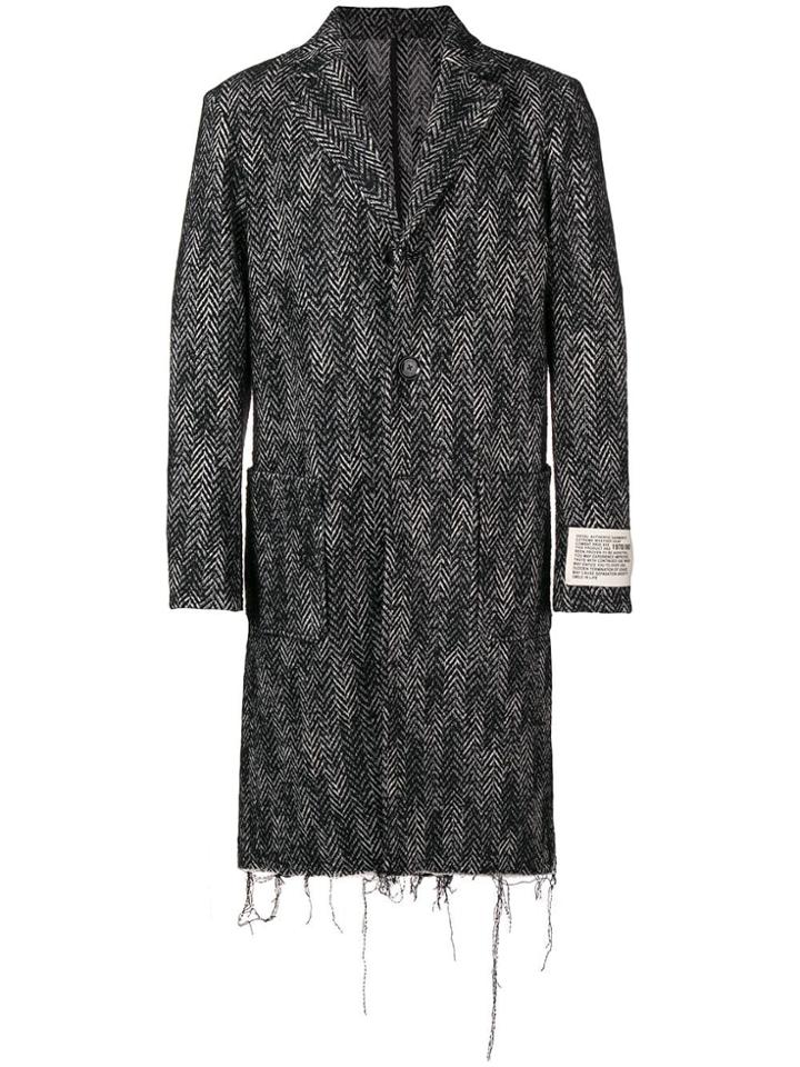 Diesel Raw Hem Coat - Black