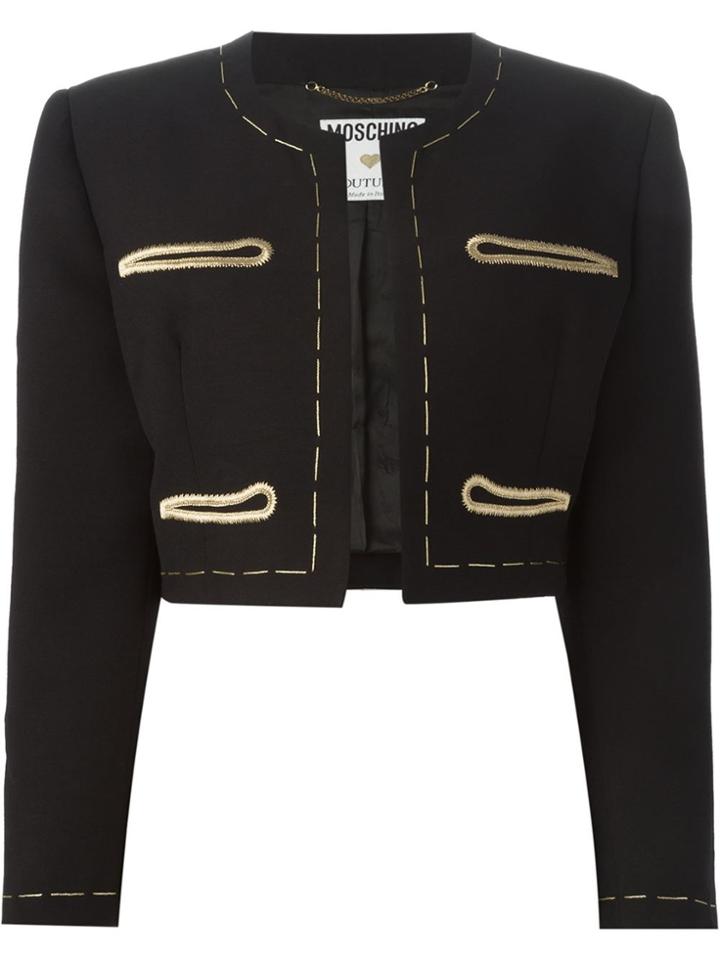 Moschino Vintage Needle Motif Skirt Suit - Black