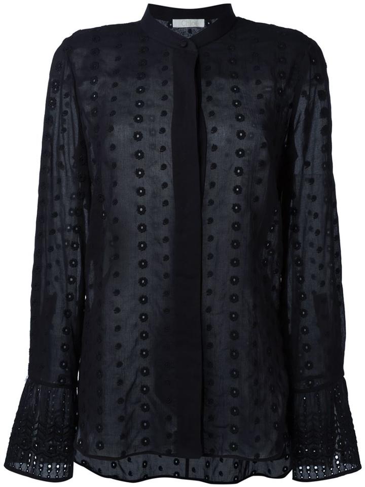 Chloé Sheer Embroidered Shirt