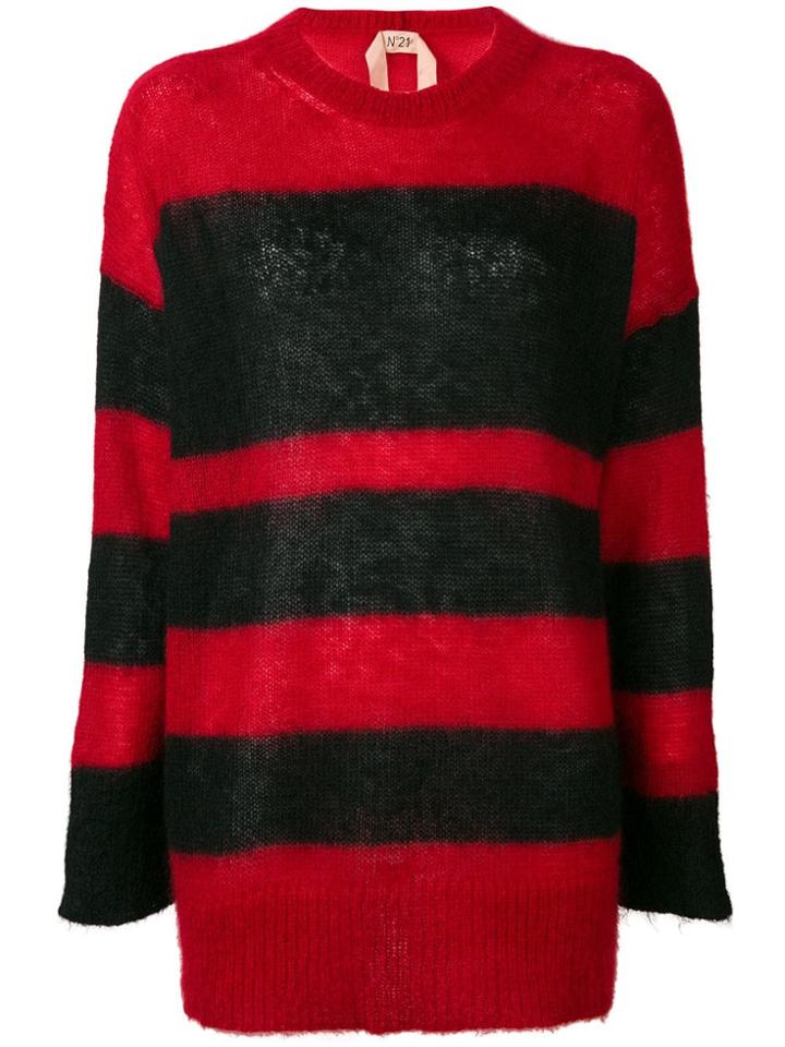 No21 Striped Knitted Jumper - Red