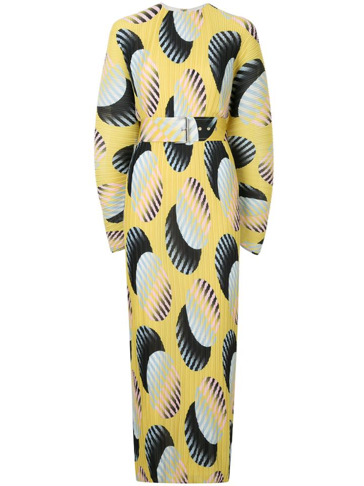 Solace London Printed Belted Dress - Yellow & Orange