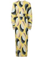 Solace London Printed Belted Dress - Yellow & Orange