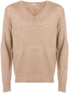 Massimo Alba V-neck Jumper - Brown
