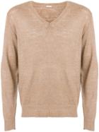 Massimo Alba V-neck Jumper - Brown