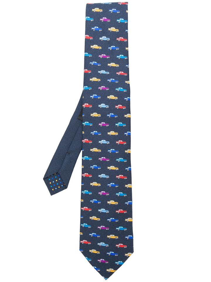 Etro Car Print Tie - Blue