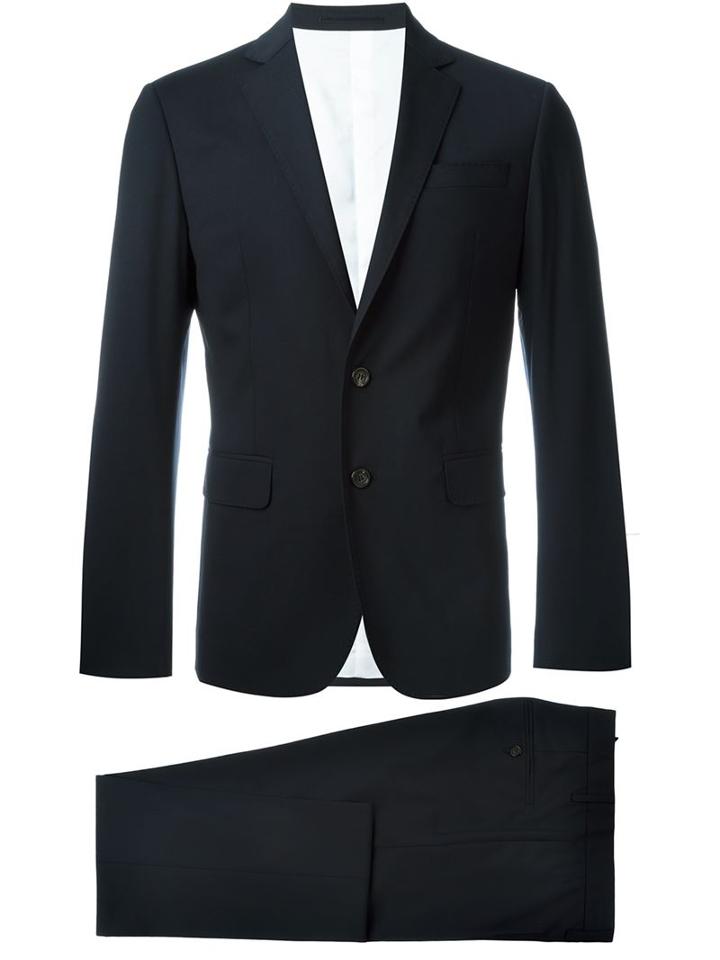 Dsquared2 Classic Formal Suit, Men's, Size: 54, Blue, Cotton/polyester/spandex/elastane/virgin Wool