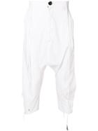 Army Of Me Cropped Drop Crotch Trousers - White